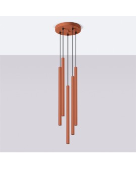 Lampa wisząca PASTELO 5P ochra czerwona Sollux SL.1528