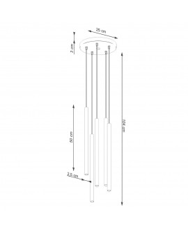 Lampa wisząca PASTELO 5P ochra czerwona Sollux SL.1528