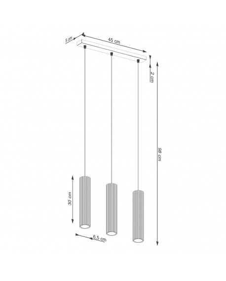 Lampa wisząca KARBON 3L biały Sollux SL.1537