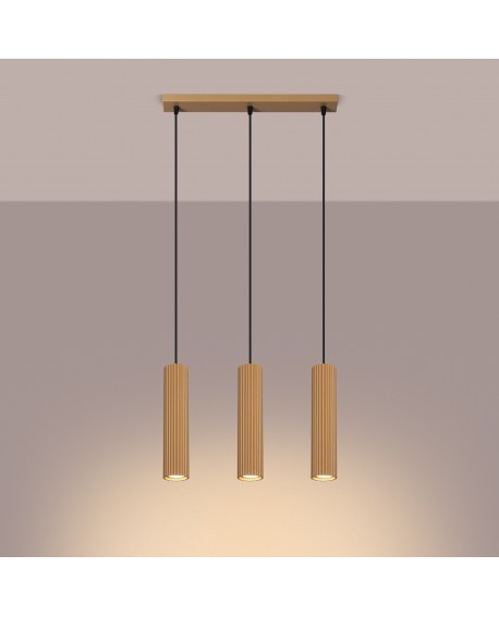 Lampa wisząca KARBON 3L złoty Sollux SL.1556