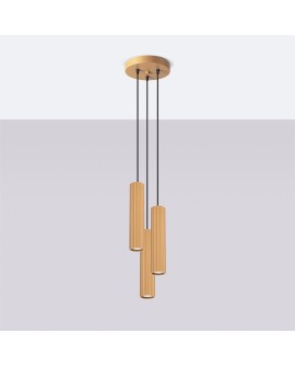 Lampa wisząca KARBON 3P złoty Sollux SL.1557