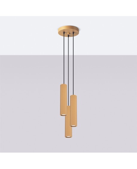 Lampa wisząca KARBON 3P złoty Sollux SL.1557