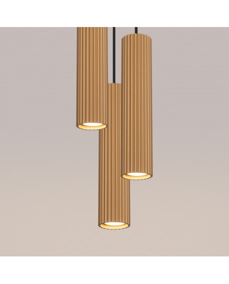 Lampa wisząca KARBON 3P złoty Sollux SL.1557