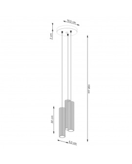 Lampa wisząca KARBON 3P złoty Sollux SL.1557