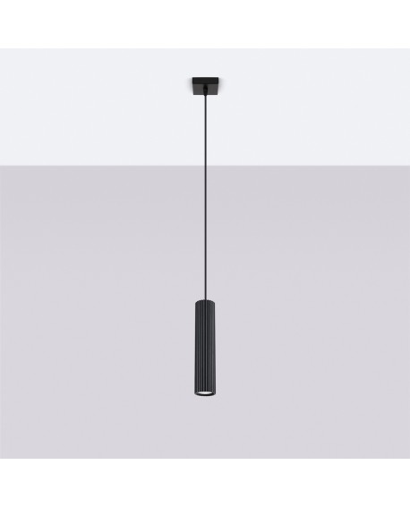 Lampa wisząca KARBON 1 czarny Sollux SL.1573