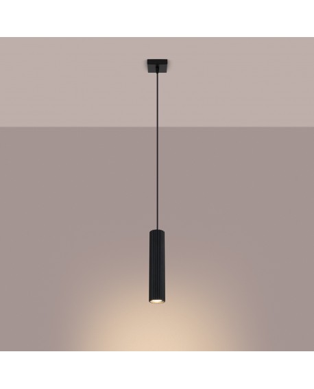 Lampa wisząca KARBON 1 czarny Sollux SL.1573