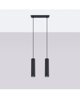 Lampa wisząca KARBON 2 czarny Sollux SL.1574