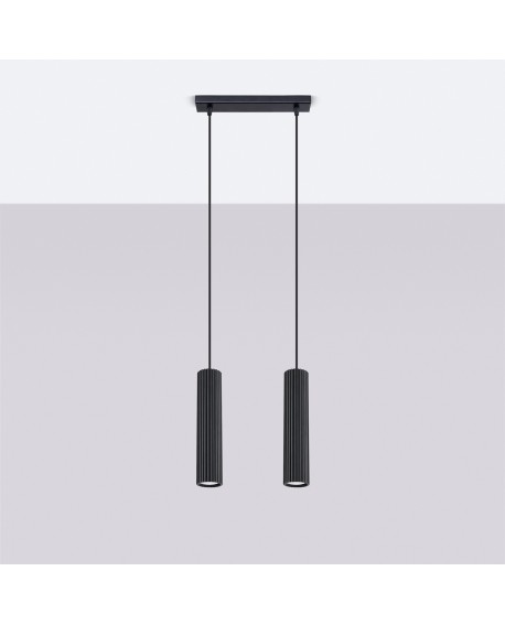Lampa wisząca KARBON 2 czarny Sollux SL.1574