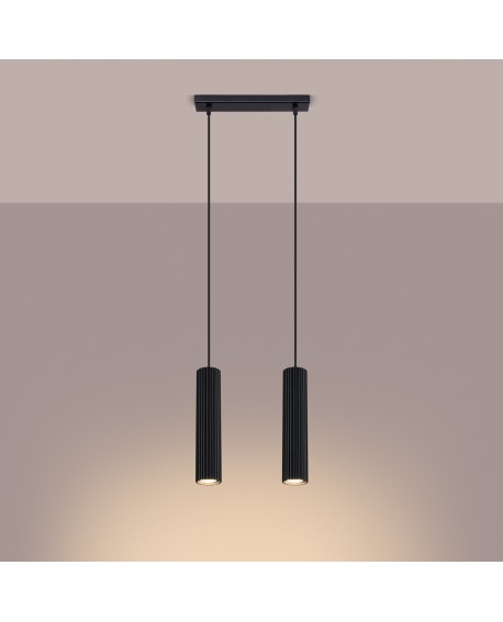 Lampa wisząca KARBON 2 czarny Sollux SL.1574