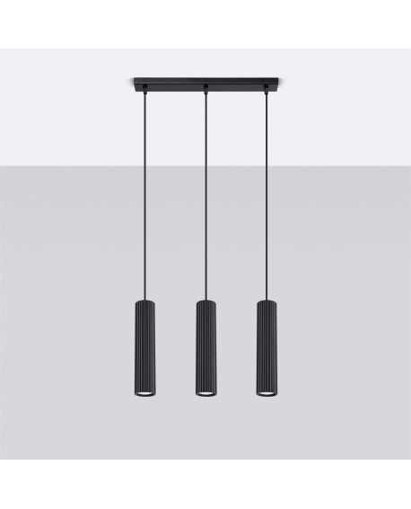 Lampa wisząca KARBON 3L czarny Sollux SL.1575