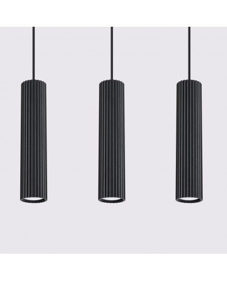 Lampa wisząca KARBON 3L czarny Sollux SL.1575