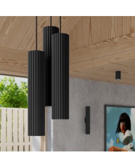 Lampa wisząca KARBON 3P czarny Sollux SL.1576