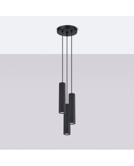 Lampa wisząca KARBON 3P czarny Sollux SL.1576