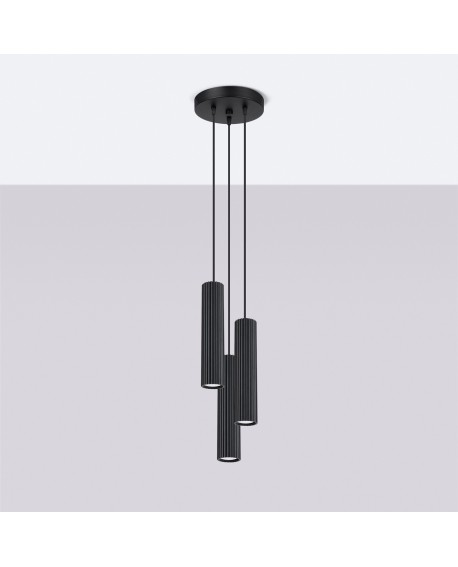 Lampa wisząca KARBON 3P czarny Sollux SL.1576
