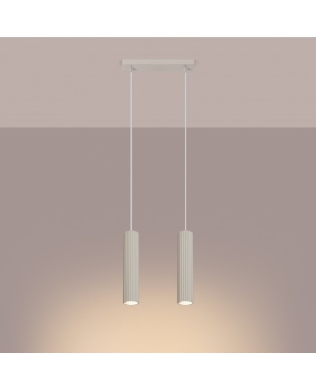 Lampa wisząca KARBON 2 beżowy Sollux SL.1593