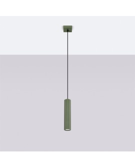 Lampa wisząca KARBON 1 zielony oliwkowy Sollux SL.1611