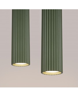 Lampa wisząca KARBON 2 zielona oliwka Sollux SL.1612