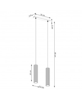 Lampa wisząca KARBON 2 zielona oliwka Sollux SL.1612
