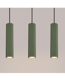 Lampa wisząca KARBON 3L zielona oliwka Sollux SL.1613