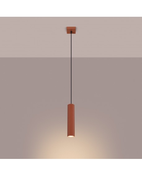 Lampa wisząca KARBON 1 ochra czerwona Sollux SL.1630