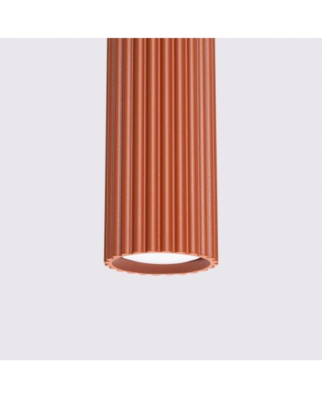 Lampa wisząca KARBON 1 ochra czerwona Sollux SL.1630