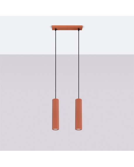 Lampa wisząca KARBON 2 ochra czerwona Sollux SL.1631