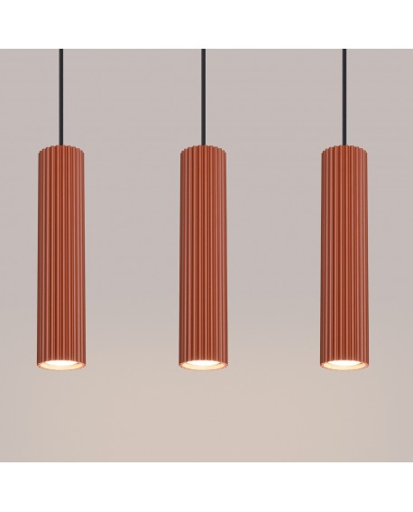Lampa wisząca KARBON 3L ochra czerwona Sollux SL.1632