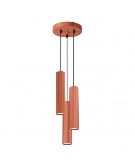 Lampa wisząca KARBON 3P ochra czerwona Sollux SL.1633