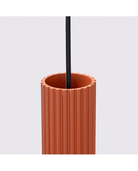Lampa wisząca KARBON 3P ochra czerwona Sollux SL.1633