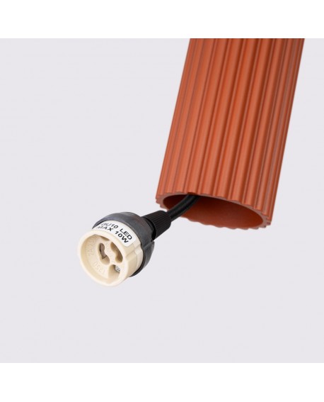Lampa wisząca KARBON 3P ochra czerwona Sollux SL.1633