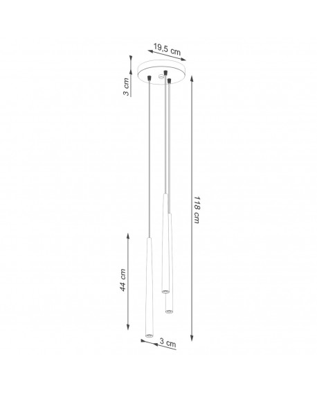 Lampa wisząca BLISS 3P czarna Sollux SL.1463