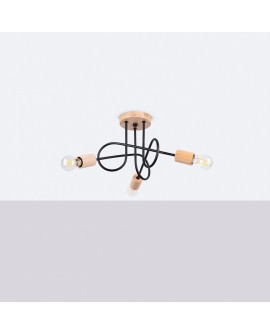 Żyrandol EMBER 3 czarny Sollux SL.1477