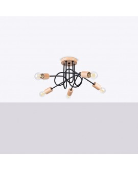 Żyrandol EMBER 5 czarny Sollux SL.1478