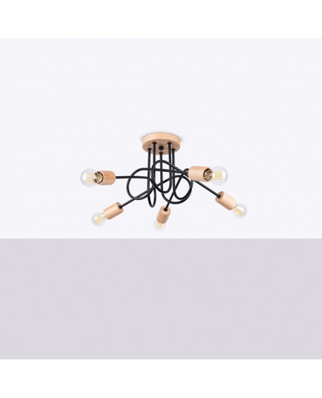 Żyrandol EMBER 5 czarny Sollux SL.1478