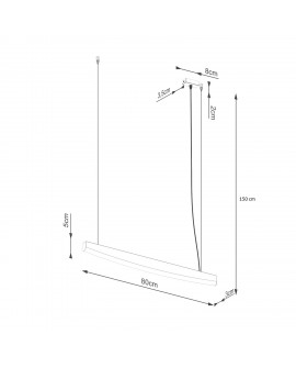 Lampa wisząca JORUN 80 czarna LED 3000K Sollux SLA.0293