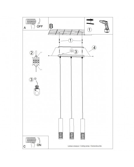 Lampa wisząca LAMI 3L biały Sollux SL.1688