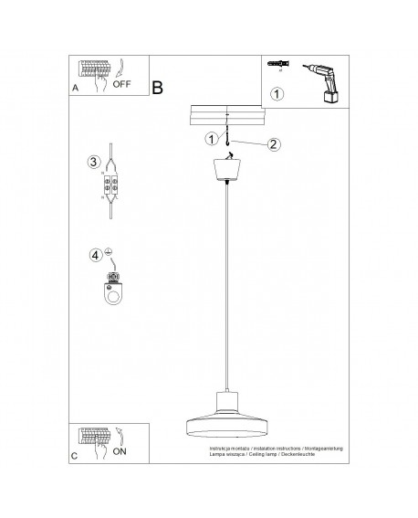 Lampa wisząca BILO biała Sollux SL.1702