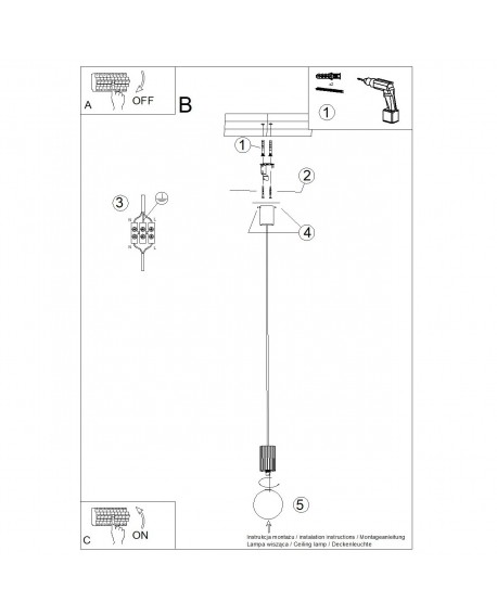 Lampa wisząca HALO 1 biała Sollux SL.1709