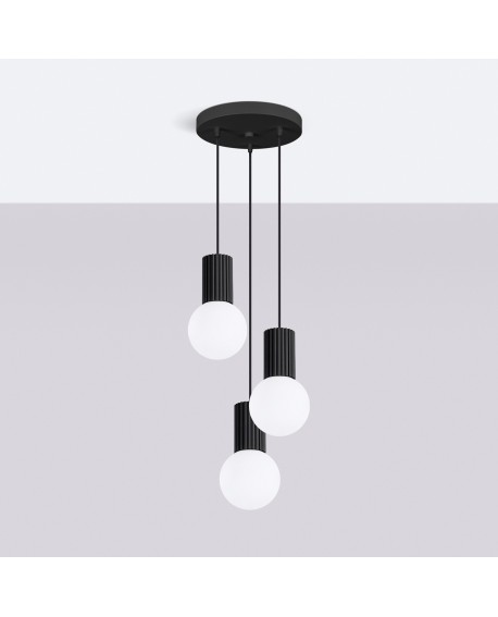 Lampa wisząca HALO 3P czarna Sollux SL.1715