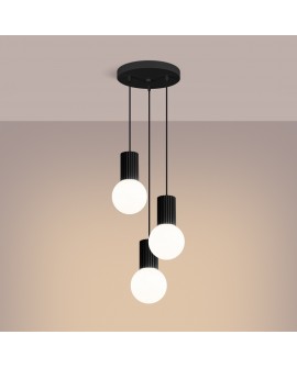 Lampa wisząca HALO 3P czarna Sollux SL.1715