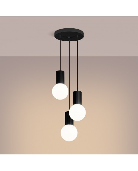 Lampa wisząca HALO 3P czarna Sollux SL.1715
