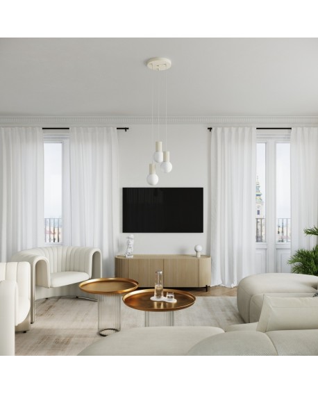 Lampa wisząca HALO 3P beżowa Sollux SL.1720