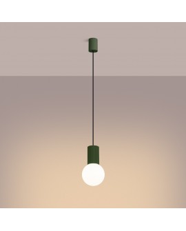 Lampa wisząca HALO 1 zielona oliwka Sollux SL.1724