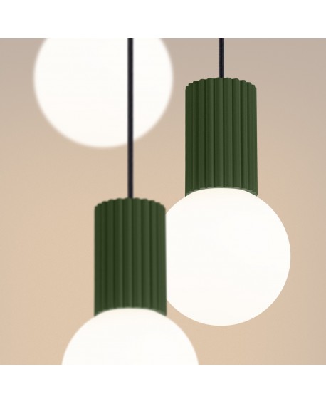 Lampa wisząca HALO 3P zielona oliwka Sollux SL.1725