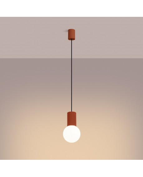 Lampa wisząca HALO 1 ochra czerwona Sollux SL.1729