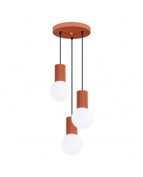 Lampa wisząca HALO 3P ochra czerwona Sollux SL.1730