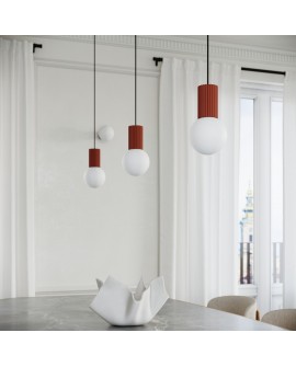 Lampa wisząca HALO 3P ochra czerwona Sollux SL.1730