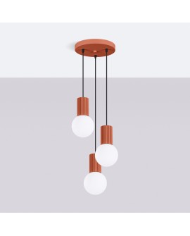 Lampa wisząca HALO 3P ochra czerwona Sollux SL.1730