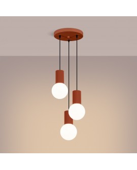 Lampa wisząca HALO 3P ochra czerwona Sollux SL.1730