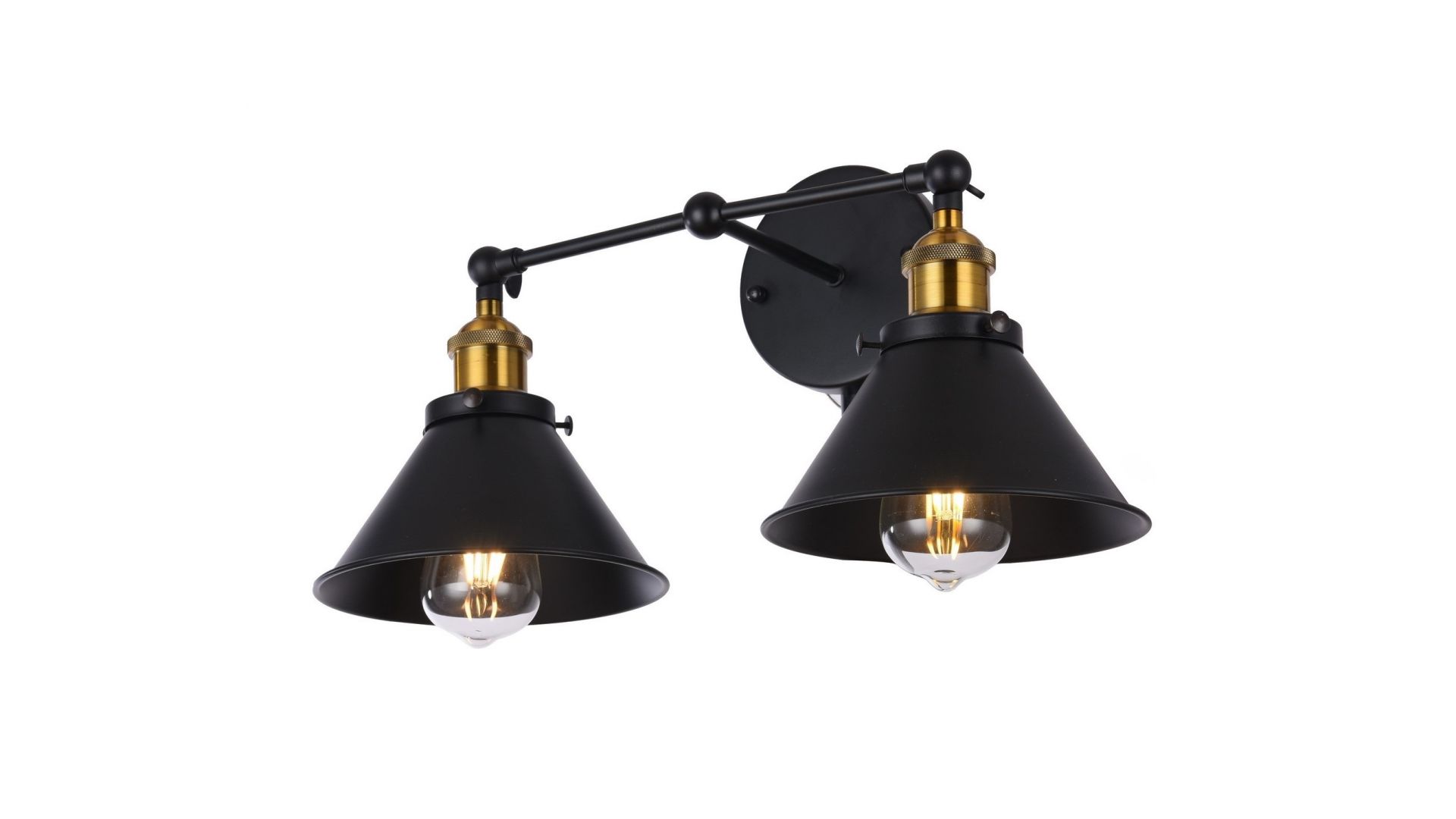 KINKIET LAMPA ŚCIENNA LOFT CZARNA GUBI DUO LUMINA DECO